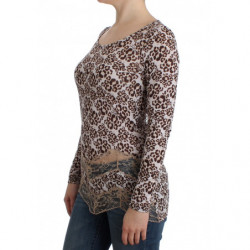Top in pizzo marrone a maniche lunghe - IT44-L