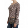 Top in pizzo marrone a maniche lunghe - IT44-L