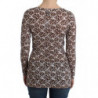 Top in pizzo marrone a maniche lunghe - IT44-L