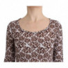 Top in pizzo marrone a maniche lunghe - IT44-L