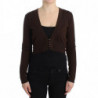 Cardigan corto in lana marrone - IT44-L