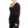 Cardigan corto in lana marrone - IT44-L