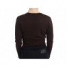 Cardigan corto in lana marrone - IT44-L