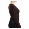 Cardigan corto in lana marrone - IT44-L