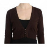 Cardigan corto in lana marrone - IT44-L