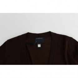 Cardigan corto in lana marrone - IT44-L