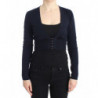 Cardigan corto in lana blu - IT46-XL