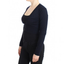 Cardigan corto in lana blu - IT46-XL