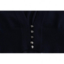 Cardigan corto in lana blu - IT46-XL