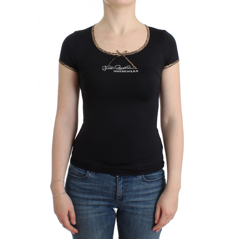 Maglietta superiore in nylon nero - IT46-XL