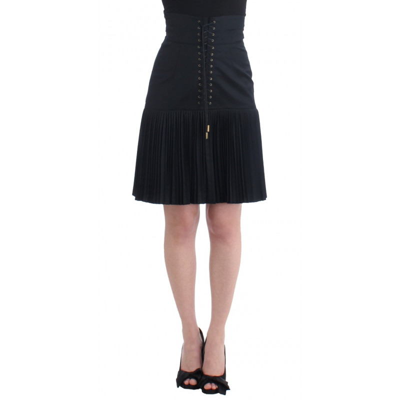 Gonna nera a pieghe in pizzo - IT40-S