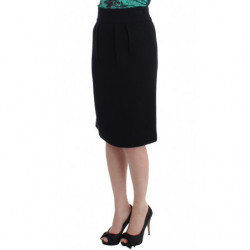 Gonna tubino in lana nera - IT38-XS