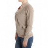 Maglione con cerniera in velluto beige - IT40-S