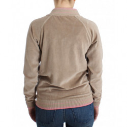 Maglione con cerniera in velluto beige - IT40-S