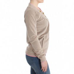 Maglione con cerniera in velluto beige - IT40-S