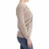 Maglione con cerniera in velluto beige - IT40-S