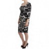 Abito tubino stampato nero - IT38-XS