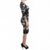 Abito tubino stampato nero - IT38-XS