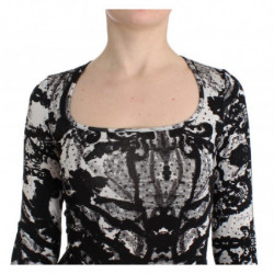 Abito tubino stampato nero - IT38-XS