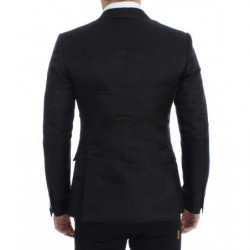 Blazer slim fit in seta nera - IT48 - M