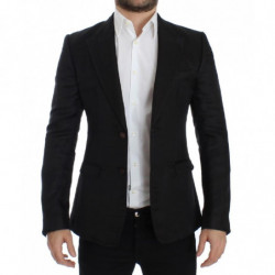 Blazer slim fit in seta nera - IT48 - M
