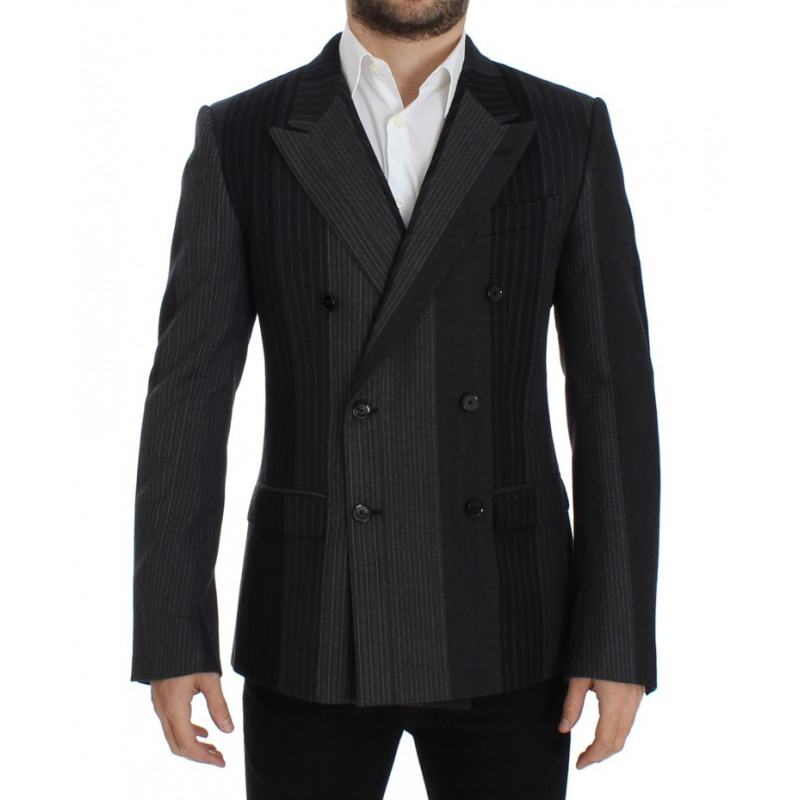 Blazer in lana stretch a righe grigie - IT48 - M