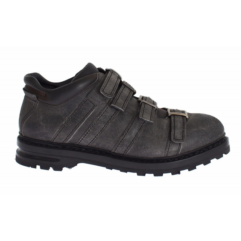 Stivali con cinturino alla caviglia in pelle grigia - EU39.5/US6.5