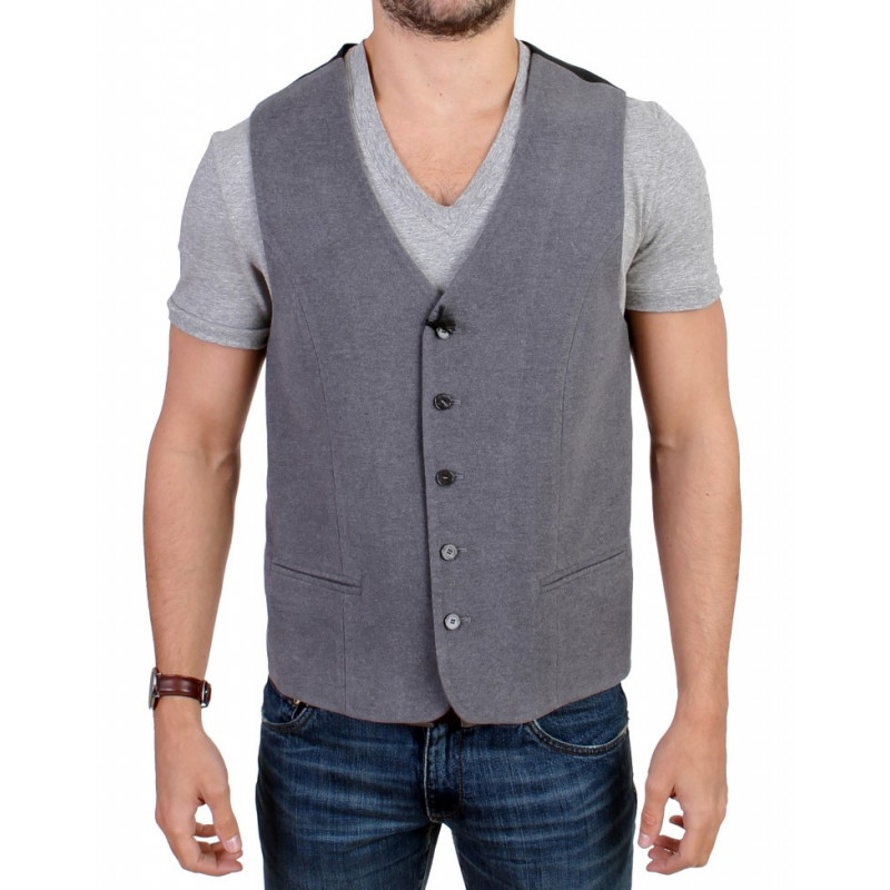 Gilet casual in misto cotone grigio - IT48 - M