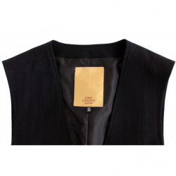 Gilet casual in cotone a righe nere - IT48 - M