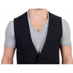 Gilet casual in cotone a righe nere - IT48 - M