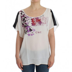 Blusa bianca con stampa a...