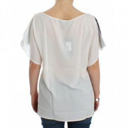 Blusa bianca con stampa a motivi - M