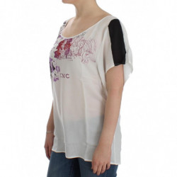 Blusa bianca con stampa a motivi - M