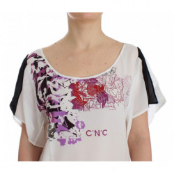 Blusa bianca con stampa a motivi - S