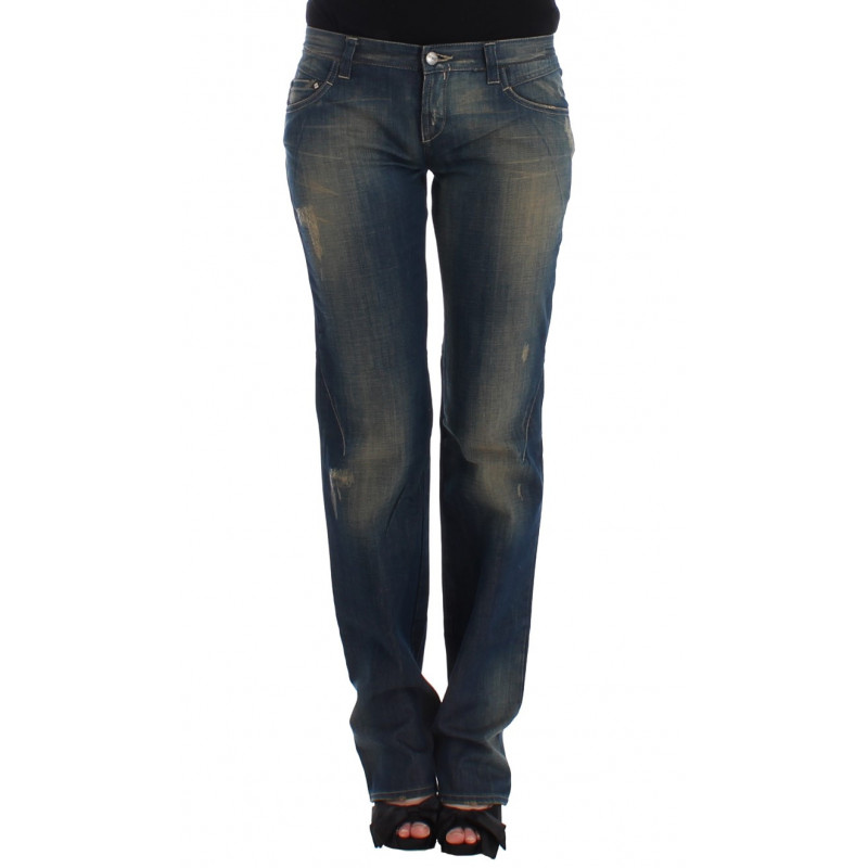 Jeans blu a gamba dritta - W28