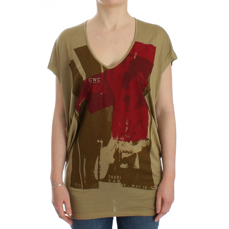 T-shirt a maniche corte con stampa verde - S