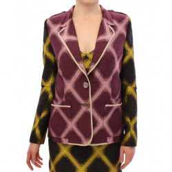 Giacca blazer a quadri...