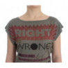T-shirt grigia con maniche ad aletta e stampa - M