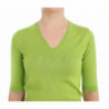 Top maglione pullover con scollo a V in lana verde - IT36 - XS