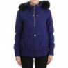 Giubbotto imbottito corto blu con cappuccio K-Way - IT42