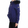 Giubbotto imbottito corto blu con cappuccio K-Way - IT42