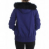 Giubbotto imbottito corto blu con cappuccio K-Way - IT42