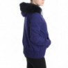 Giubbotto imbottito corto blu con cappuccio K-Way - IT42