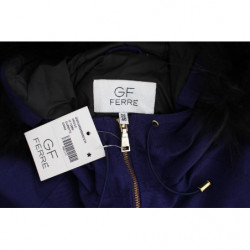 Giubbotto imbottito corto blu con cappuccio K-Way - IT42