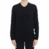 Top in maglione cardigan con bottoni in lana nera - IT46-XL