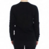 Top in maglione cardigan con bottoni in lana nera - IT46-XL
