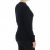 Top in maglione cardigan con bottoni in lana nera - IT46-XL