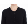 Top in maglione cardigan con bottoni in lana nera - IT46-XL