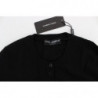 Top in maglione cardigan con bottoni in lana nera - IT46-XL