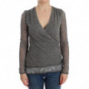 Maglione maniche lunghe elasticizzato misto lana grigia - IT44 - M
